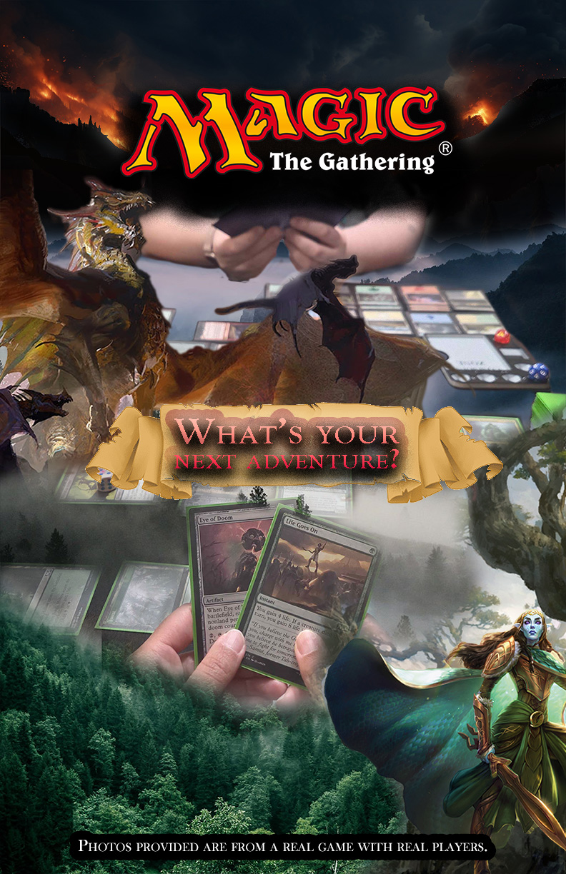 Magic The Gathering Game photo taken during a commander game featuring characters from the game